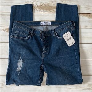 Free People Denim Distressed Skinny Jeans Sz 30